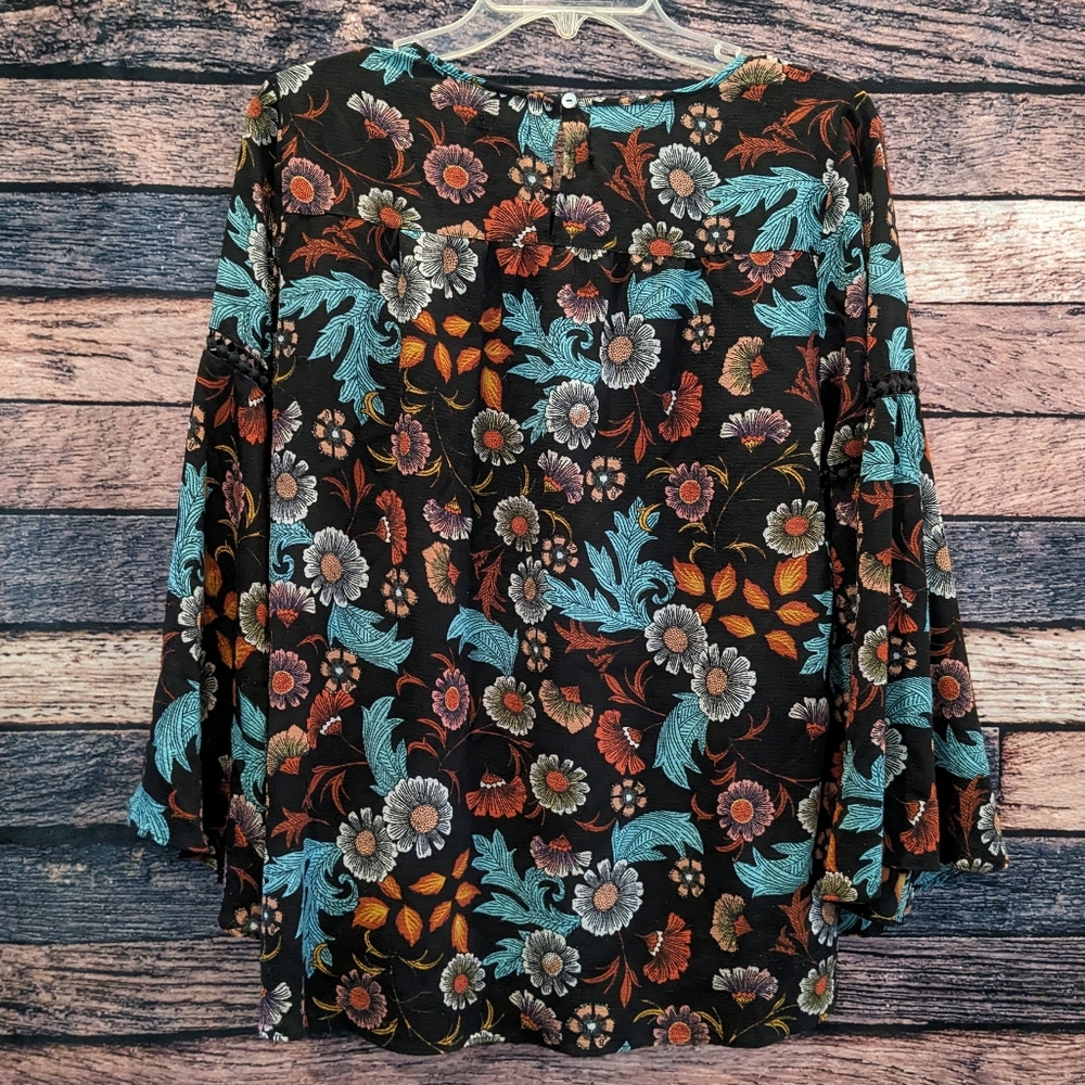 Floral Fall Bell Sleeve Top